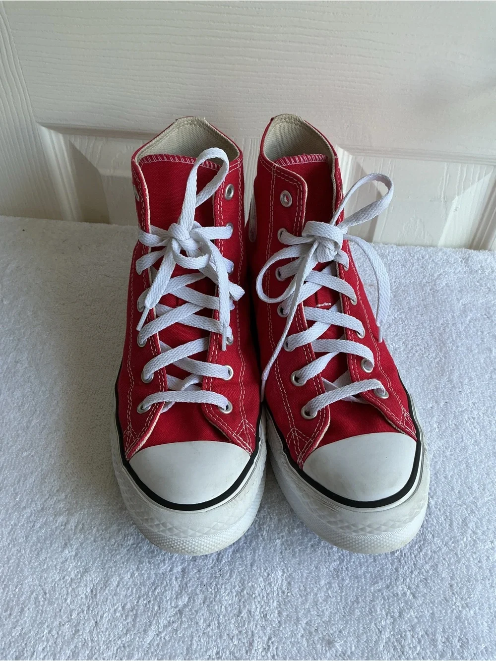 Converse Kids Red High-Top Sneakers with White Accents